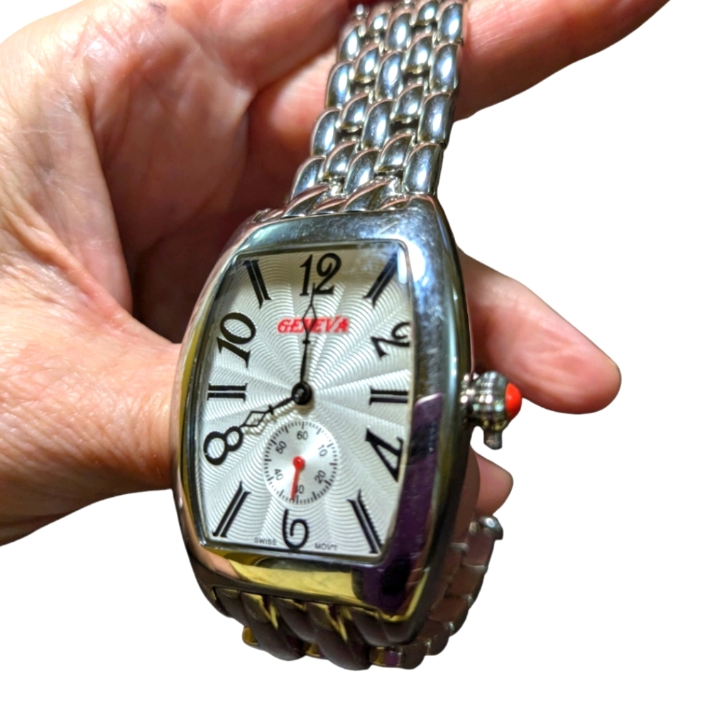 Geneva watch swiss made stainless steel bracelet band estate